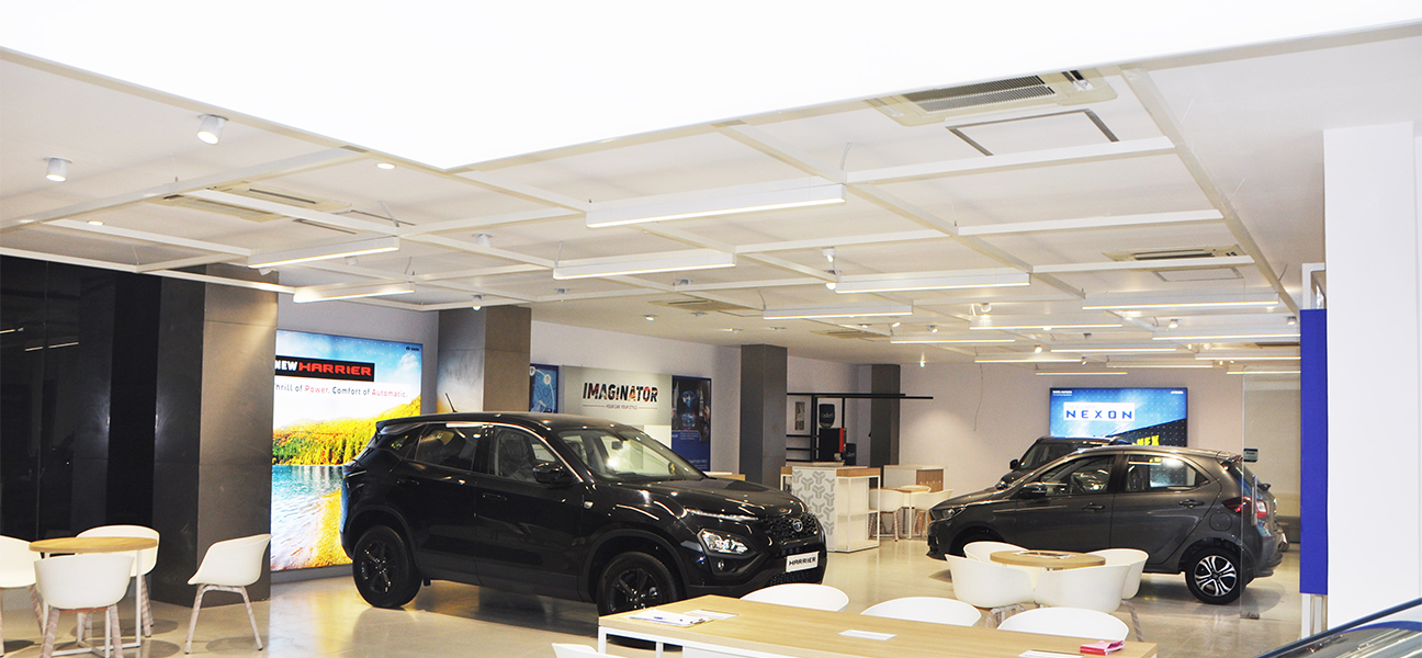 Tata Motors Peeragarhi showroom interior execution by Next BC
